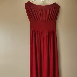 Red Strapless Summer Dress